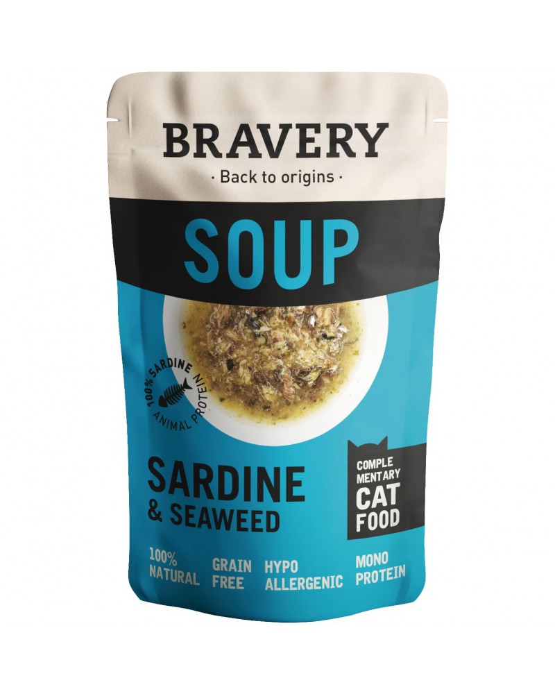 BRAVERY SOUP Sardina y algas 40GR