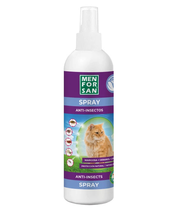 Spray Anti-insectos con Margosa, Geraniol y Lavandino para Gatos 250ml
