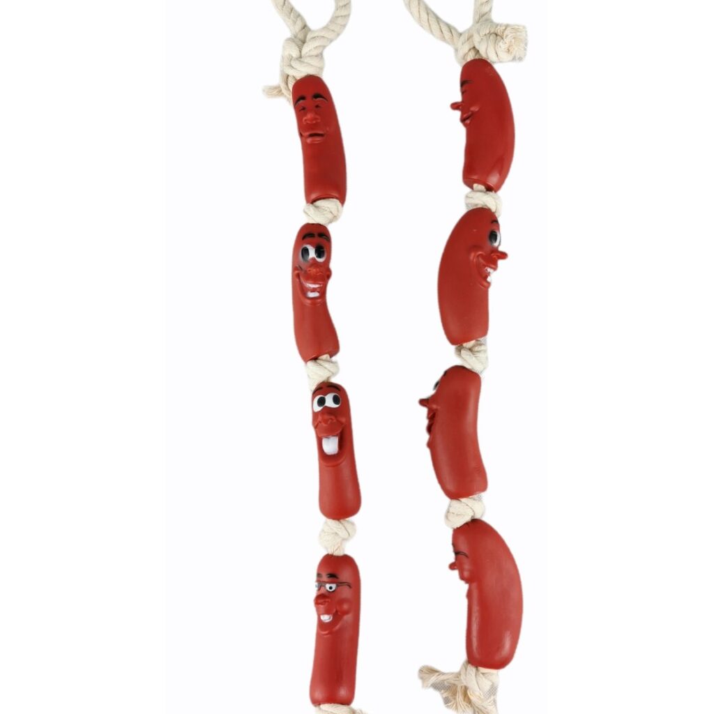 MOLY Juguete vinilo ristra salchicha (75 cm)