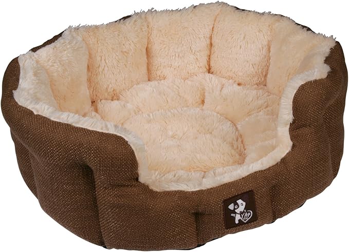 CAMA YAP MARRÓN CON PELO | CAMA PARA PERRO