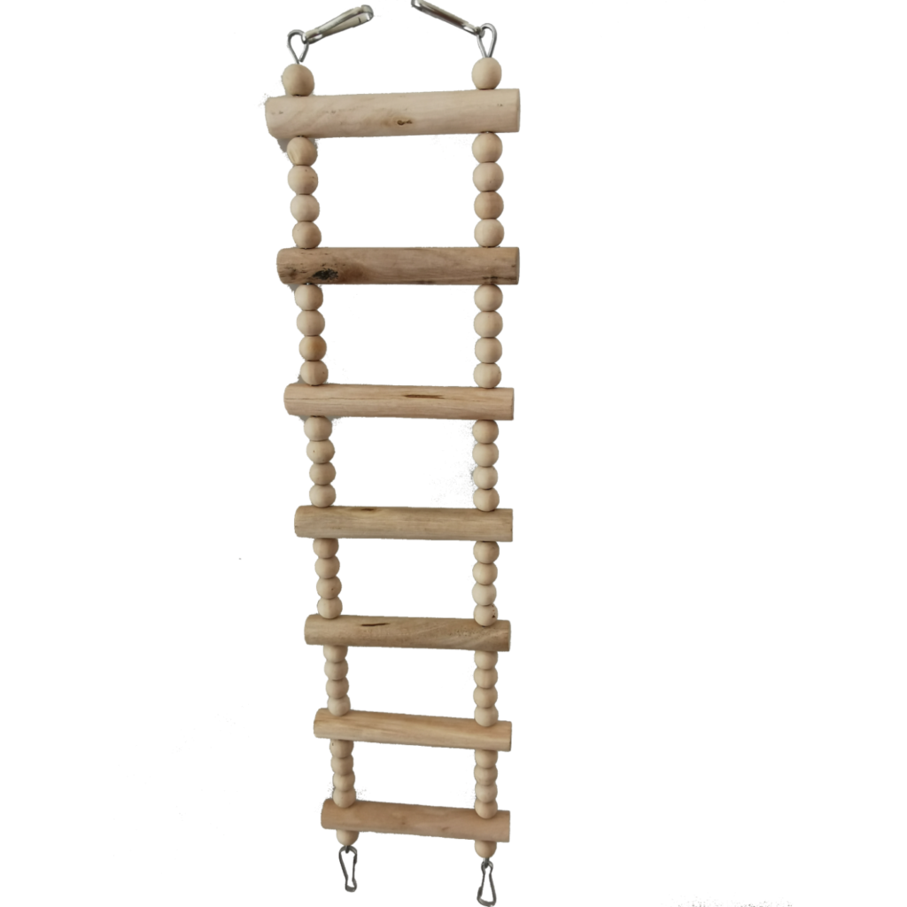 JUGUETE INTERACTIVO ESCALERA PASARELA MADERA | JUGUETE PARA AVES 10x46cm