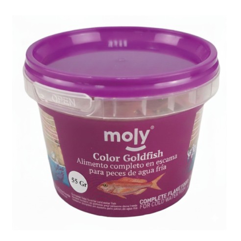 MOLY COLOR GOLDFISH | ALIMENTO COMPLETO EN ESCAMA PARA PECES DE AGUA FRÍA