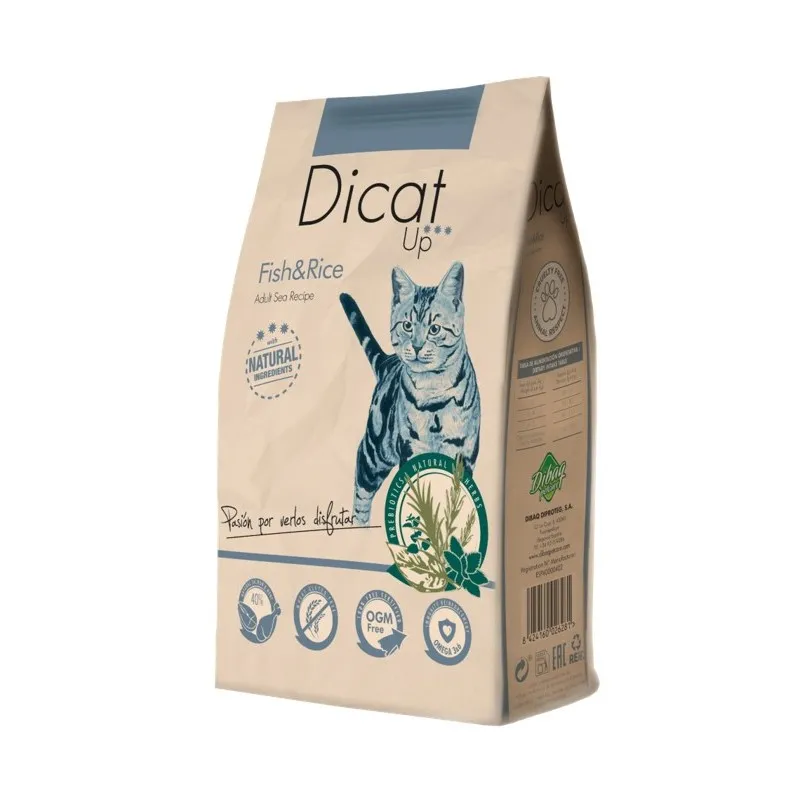 DICAT UP FISH & RICE | PIENSO PARA GATOS ADULTOS DE PESCADO Y ARROZ (3KG)