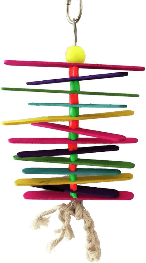 COLUMPIO INTERACTIVO CON SONIDO DE MADERA | JUGUETE PARA AVES