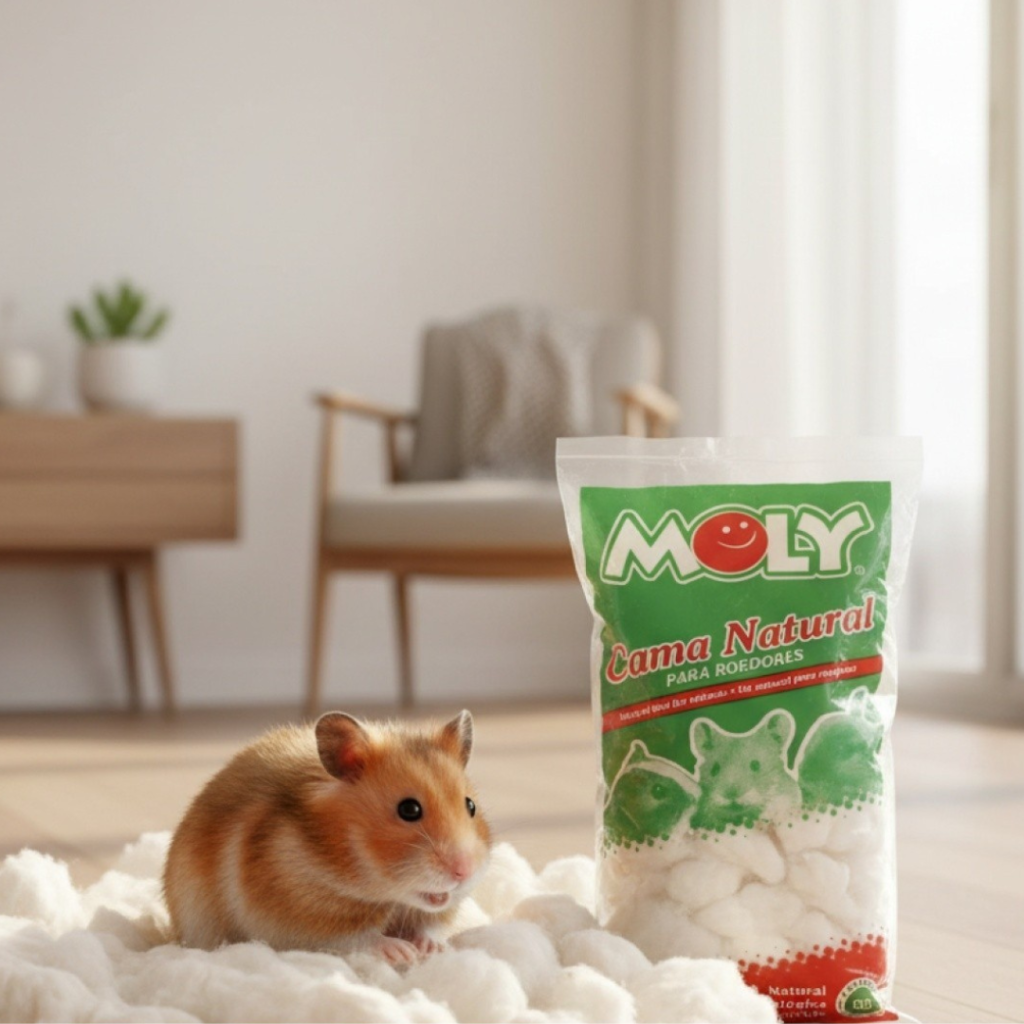 MOLY CAMA PARA ROEDORES 30GR | Material de nido para hamster y pequeños roedores