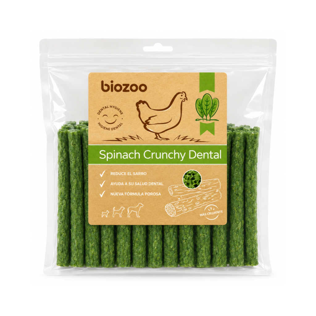 Palitos de Espinaca Crunch para Perros Biozoo 500g