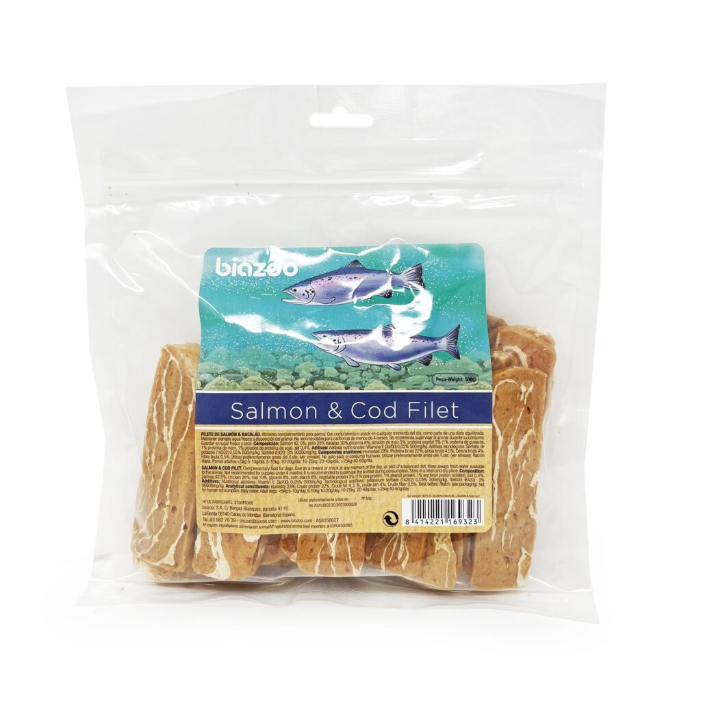 Filete de Salmón y Bacalao para Perros Biozoo 500g