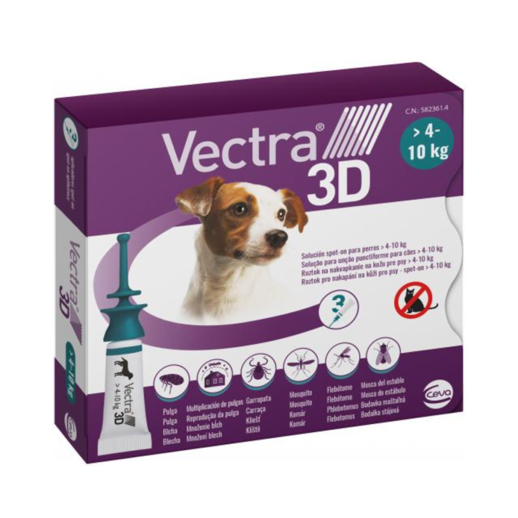 Vectra Pipetas 3D Solución Spot-On para Perros de 4 - 10kg