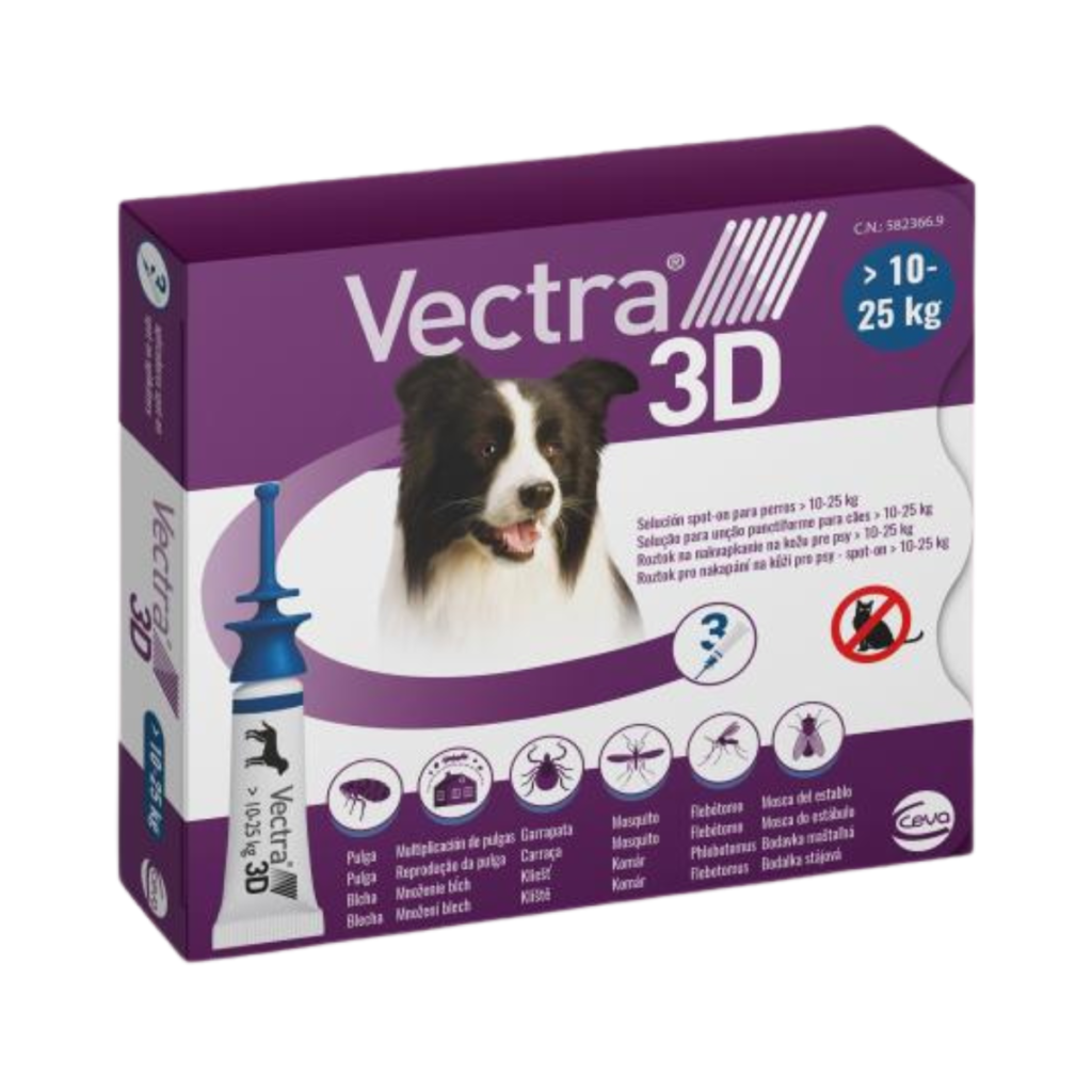 Vectra Pipetas 3D Solución Spot-On para Perros de 10 - 25kg