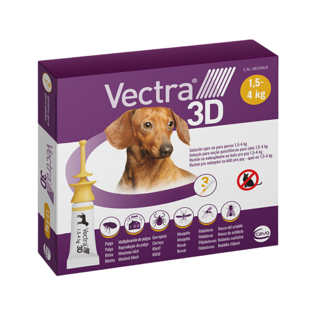 Vectra Pipetas 3D Solución Spot-On para Perros de 1,5-4kg