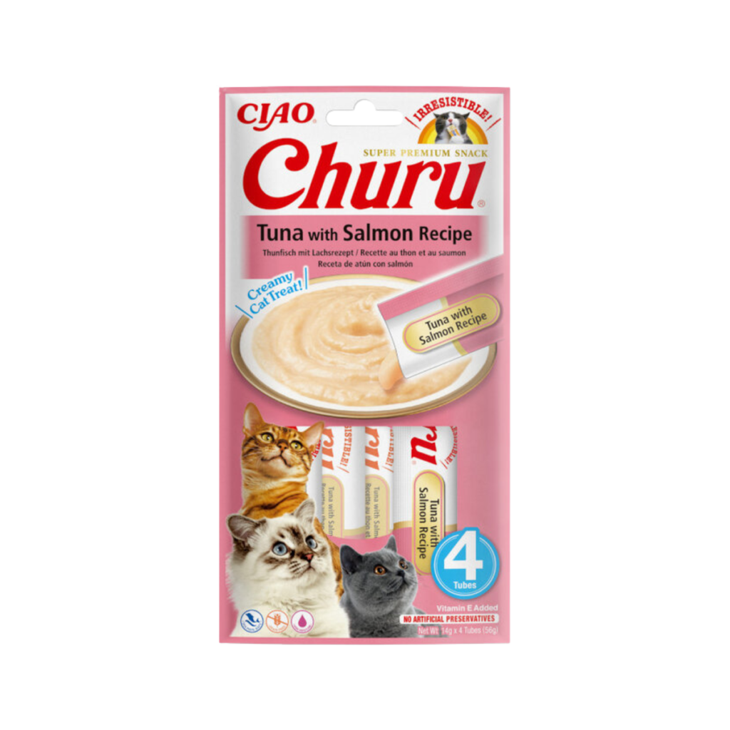Churu | Snack Natural de Atún con Salmón (4x14g) para Gatos